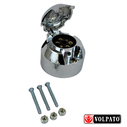 ENGATE VOLKSWAGEN SAVEIRO 2010 ACIMA VOLPATO + BOLA INOX + TOMADA CROMADA + CAPA INOX