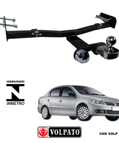 ENGATE VOLKSWAGEN VOYAGE 2009 ACIMA FIXO VOLPATO + BOLA CROMADA + TOMADA CROMADA + CAPA INOX