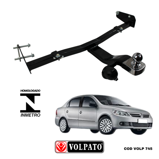 ENGATE VOLKSWAGEN VOYAGE 2009 ACIMA FIXO VOLPATO + BOLA CROMADA + TOMADA ORIGINAL + CAPA INOX