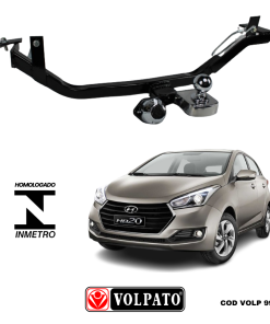 ENGATE HYUNDAI HB20 HATCH X ATE 2017/NORMAL TB ATE 2019 VOLPATO+ BOLA CROMADA+TOMADA CROMADA+CAPA INOX