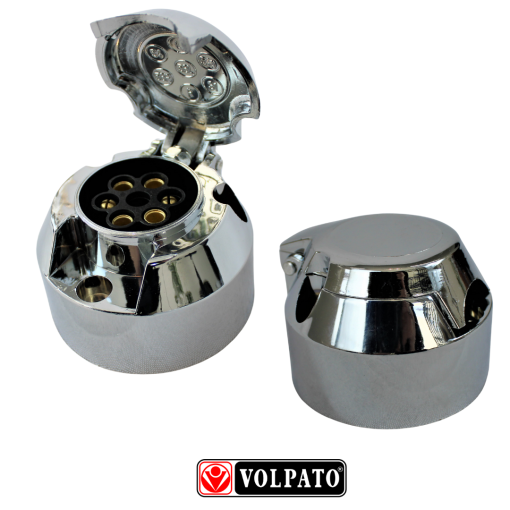 ENGATE FIAT STRADA 2003 A 2020 VOLPATO + BOLA CROMADA + TOMADA CROMADA + CAPA INOX