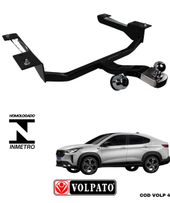 ENGATE FIAT FASTBACK T200-T270 ACIMA FIXO + BOLA CROMADA + TOMADA CROMADA + CAPA INOX