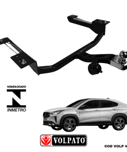 ENGATE FIAT FASTBACK T200-T270 ACIMA FIXO + BOLA CROMADA + TOMADA ORIGINAL + CAPA INOX