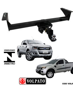 ENGATE FORD RANGER XLS 2013 ACIMA REMOVIVEL VOLPATO + BOLA CROMADA + TOMADA ORIGINAL