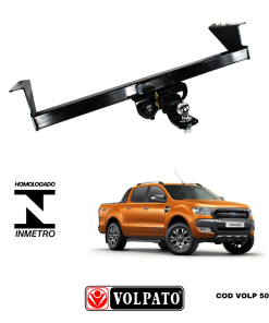 ENGATE FORD RANGER DIESEL 2022 ACIMA REMOVIVEL VOLPATO + BOLA CROMADA + TOMADA ORIGINAL