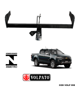 ENGATE GM-CHEVROLET S10 2012 ACIMA FIXO VOLPATO + BOLA CROMADA + TOMADA ORIGINAL + CAPA INOX