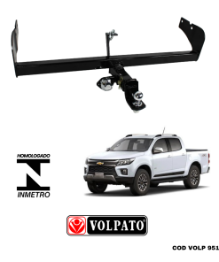 ENGATE GM-CHEVROLET S10 2012 ACIMA REMOVÍVEL VOLPATO + BOLA CROMADA + TOMADA CROMADA