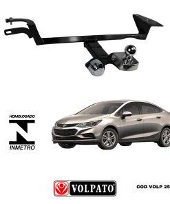 ENGATE GM-CHEVROLET CRUZE SEDA 2017 ACIMA FIXO VOLPATO +BOLA CROMADA + TOMADA CROMADA + CAPA INOX