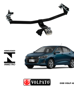 ENGATE GM-CHEVROLET ONIX SEDAN 2020 ACIMA FIXO VOLPATO + BOLA CROMADA + TOMADA ORIGINAL + CAPA INOX