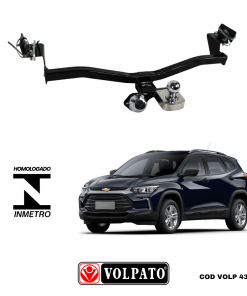 ENGATE GM-CHEVROLET TRACKER 2020 A 2021 FIXO VOLPATO + BOLA CROMADA + TOMADA CROMADA + CAPA INOX