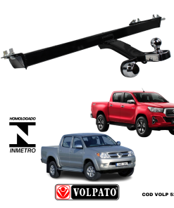 ENGATE TOYOTA HILUX CAMIONETA 2005 ACIMA FIXO VOLPATO+ BOLA CROMADA+TOMADA CROMADA+CAPA INOX