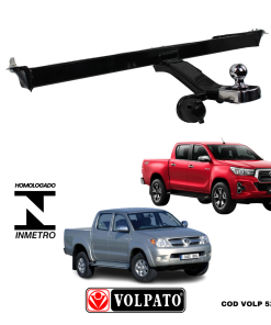 ENGATE TOYOTA HILUX CAMIONETA 2005 ACIMA FIXO VOLPATO + BOLA CROMADA+TOMADA ORIGINAL PRETA+CAPA INOX