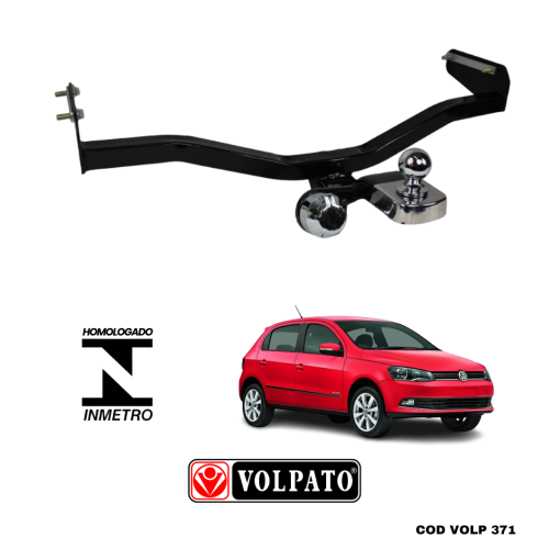 ENGATE VOLKSWAGEN GOL 2009 ACIMA VOLPATO + BOLA CROMADA + TOMADA CROMADA + CAPA INOX