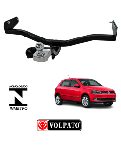 ENGATE VOLKSWAGEN GOL 2009 ACIMA VOLPATO + BOLA INOX + TOMADA ORIGINAL + CAPA INOX