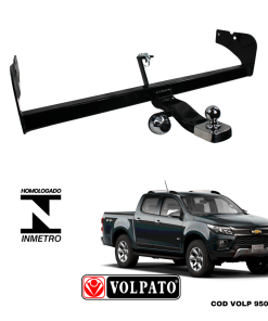 ENGATE GM-CHEVROLET S10 2012 ACIMA FIXO VOLPATO + BOLA CROMADA + TOMADA CROMADA + CAPA INOX