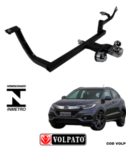 ENGATE HONDA HR-V ATE 2022 FIXO VOLPATO+ BOLA CROMADA + TOMADA CROMADA + CAPA INOX