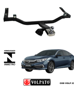 ENGATE HONDA HR-V ATE 2022 FIXO VOLPATO + BOLA CROMADA + TOMADA PRETA+CAPA INOX