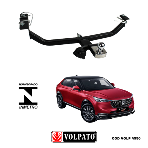 ENGATE HONDA HR-V 2023ACIMA VOLPATO + BOLA CROMADA +TOMADA ORIGINAL + CAPA INOX