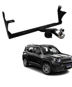ENGATE JEEP RENEGADE FIXO VOLPATO + BOLA CROMADA+TOMADA PRETA+CAPA INOX